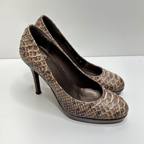 Stuart Weitzman Snakeskin High Heel Pumps Size 6 - Picture 4 of 11